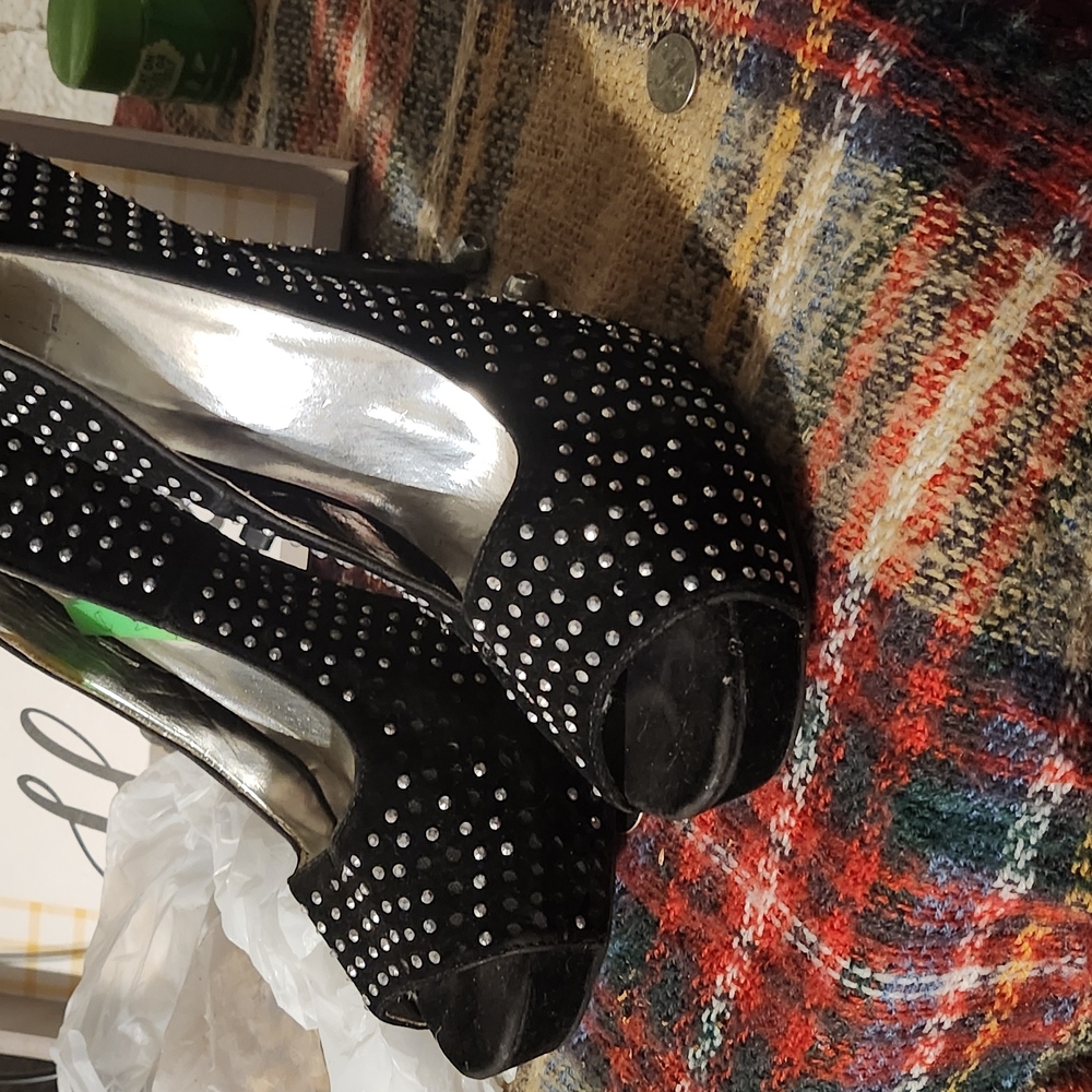 Elegant Black Studded Women's Heels